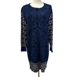 Gypsy 05 Global Village Crew Neck Sweater Dress Geometric Designer Womens small